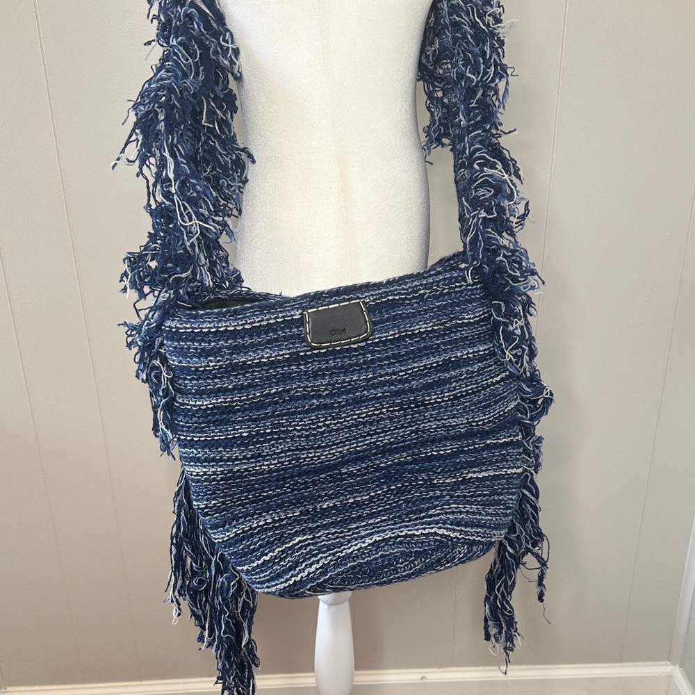 NWT Chloe Jorge Ocean Waves Cashmere Knit Bucket Bag - Picture 2 of 16